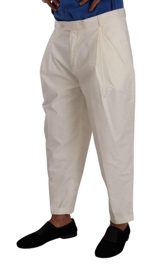 Dolce & Gabbana Elegant White Cotton Stretch Dress Pants