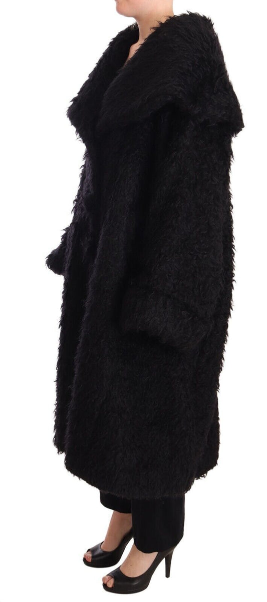 Dolce & Gabbana Sleek Runway Fur Cape Trench Jacket