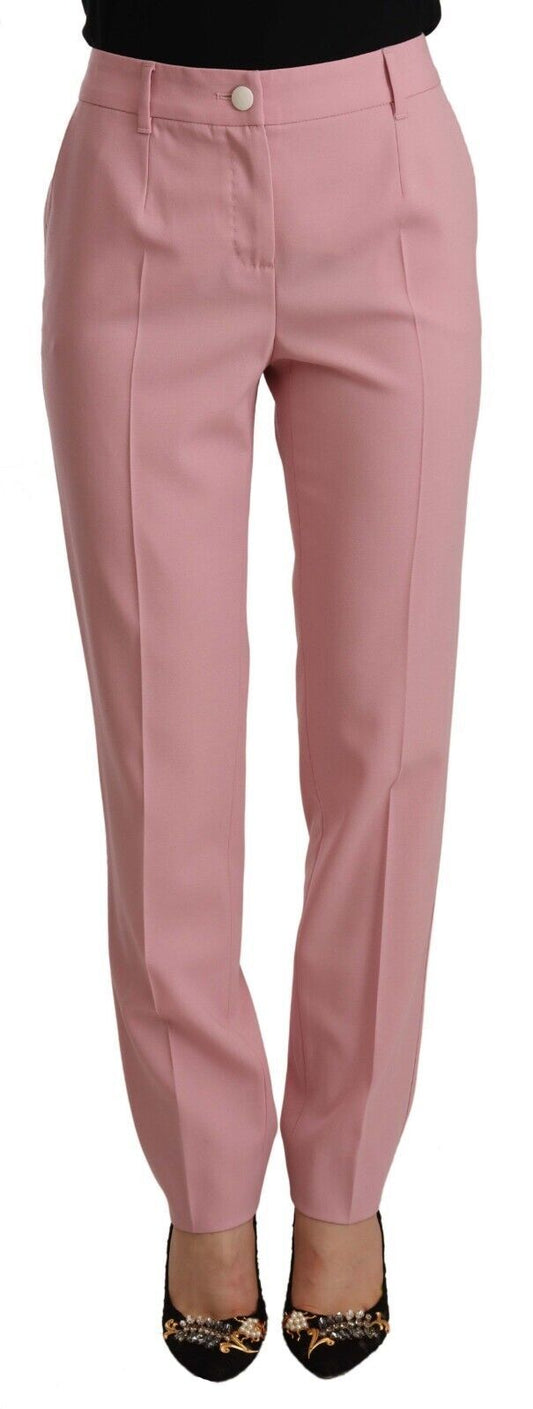Dolce & Gabbana Elegant Pink High-Waisted Trousers