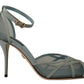 Dolce & Gabbana Elegant Blue Mesh Ankle Strap Sandals