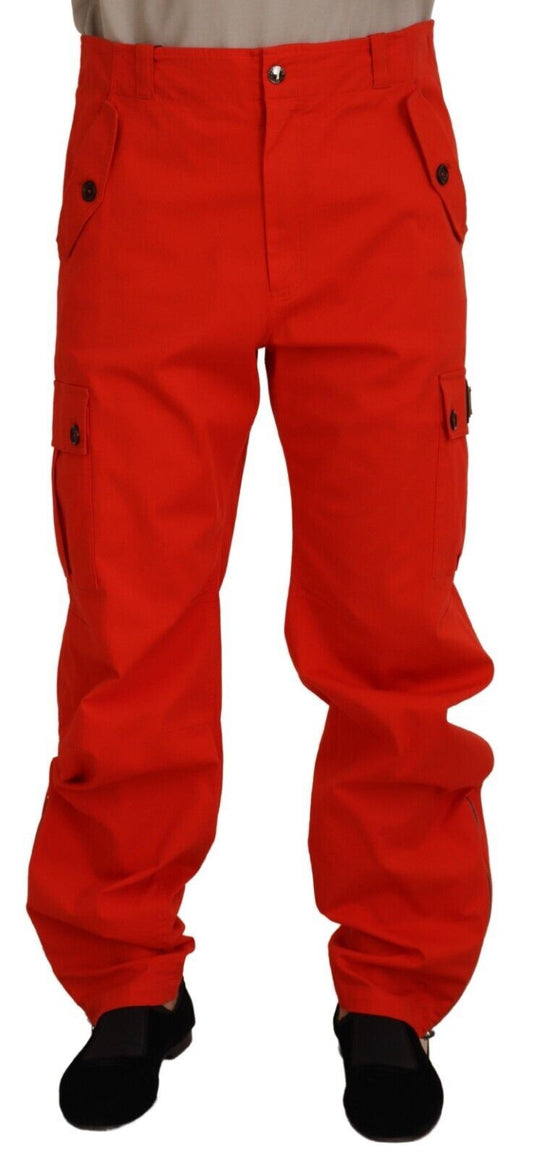 Dolce & Gabbana Elegant Red Cotton Blend Trousers