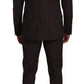 Dolce & Gabbana Elegant Maroon Striped Slim Fit Suit