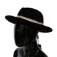 Dolce & Gabbana Black Lapin Amor Gignit Wide Brim Panama Hat