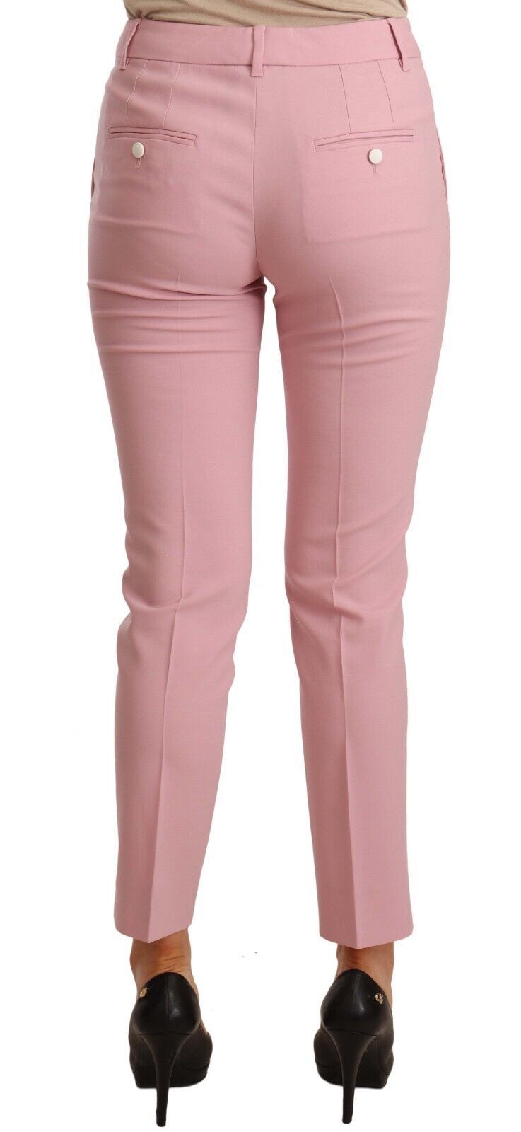 Dolce & Gabbana Elegant Pink Virgin Wool Cropped Trousers