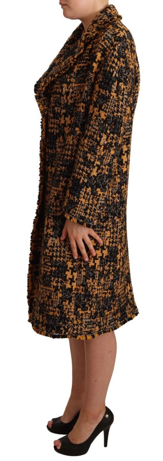 Dolce & Gabbana Multicolor Notch Lapel Long Cardigan Coat