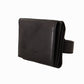 Dolce & Gabbana Black Leather Trifold Purse Multi Kit Belt Strap Wallet