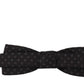 Dolce & Gabbana Exclusive Silk Patterned Black Bow Tie