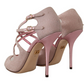Dolce & Gabbana Pink Glitter Peep Toe High Heels Sandals