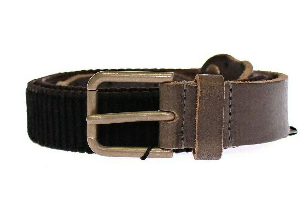 Dolce & Gabbana Brown Leather Logo Cintura Gürtel Belt