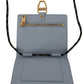 Dolce & Gabbana Light Blue Leather Mini Bifold Sling Purse Wallet