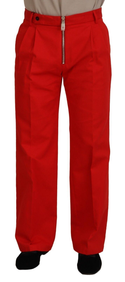 Dolce & Gabbana Stunning Red Mainline Cotton Pants