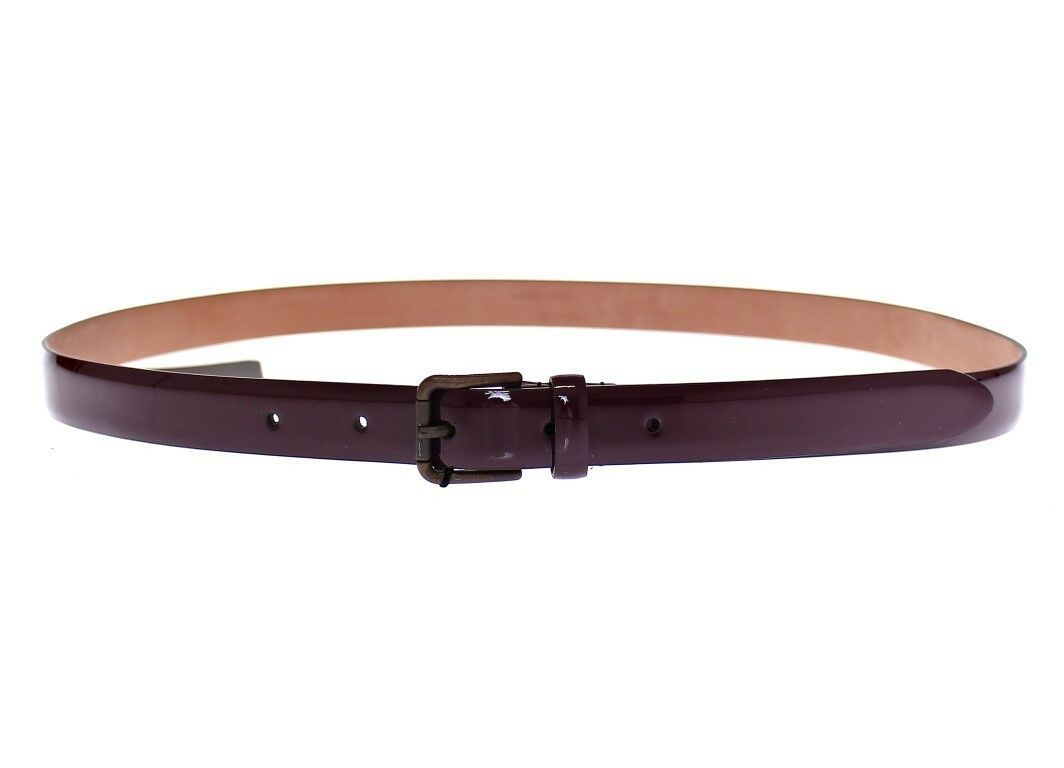 Dolce & Gabbana Purple Leather Logo Cintura Gürtel Belt