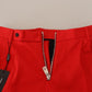 Dolce & Gabbana Stunning Red Mainline Cotton Pants