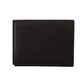 Dolce & Gabbana Black Leather Trifold Purse Multi Kit Belt Strap Wallet