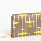 Trussardi Elegant Striped Leather Zip Wallet